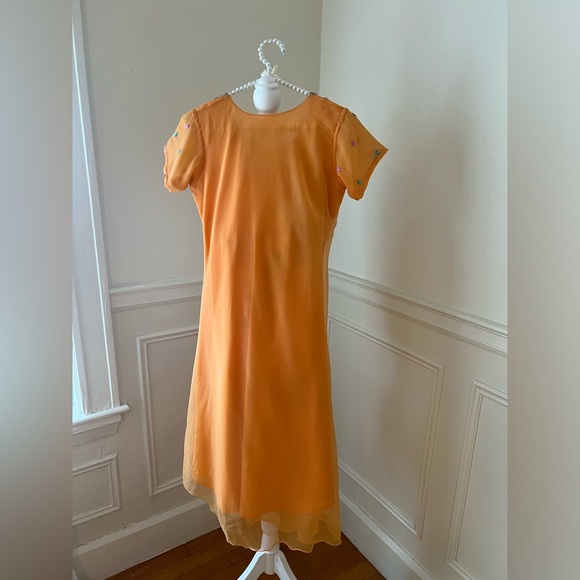 Orange Indian Party Wear Dress with bottom and duputta - Picture 5 of 9